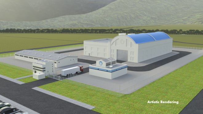 This artist's impression shows the planned future Hermes reactor on the former K-33 area of ​​the K-25 site in Oak Ridge.